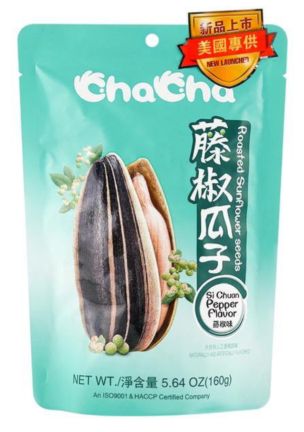 Cha Cha Roasted Sunflower Seeds Si Chuan Pepper Flavour 160g